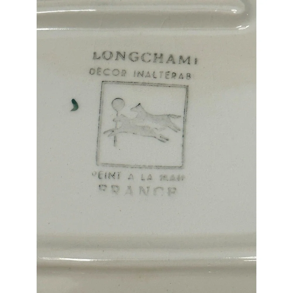 Longchamp France Tulip Peint Main Vintage Sandwich Trays and Cups-Set of 2 - Picture 8 of 9